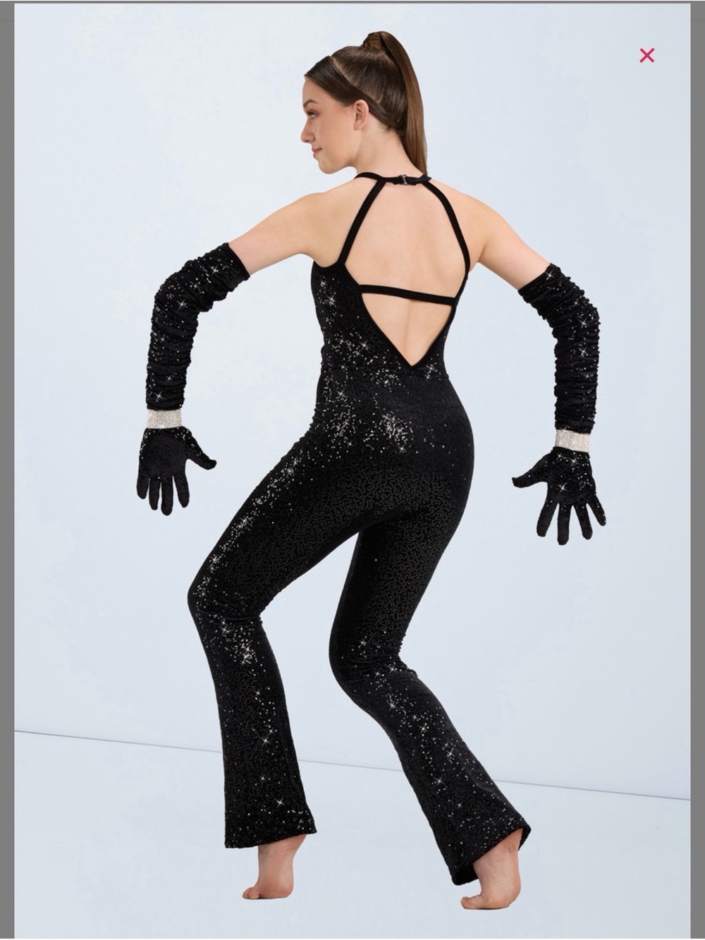 Weissman Glitter Fuchsia Strappy One-Piece Jumpsuit - Picture 8 of 9